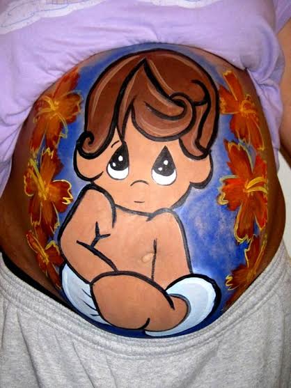 بطن الحامل لوحة فنية2