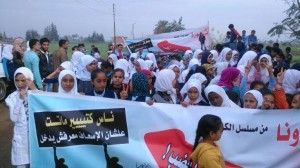 إضراب طلبة المدارس والمعاهد بأولاد صقر اعتراضاً على سوء الطريق2