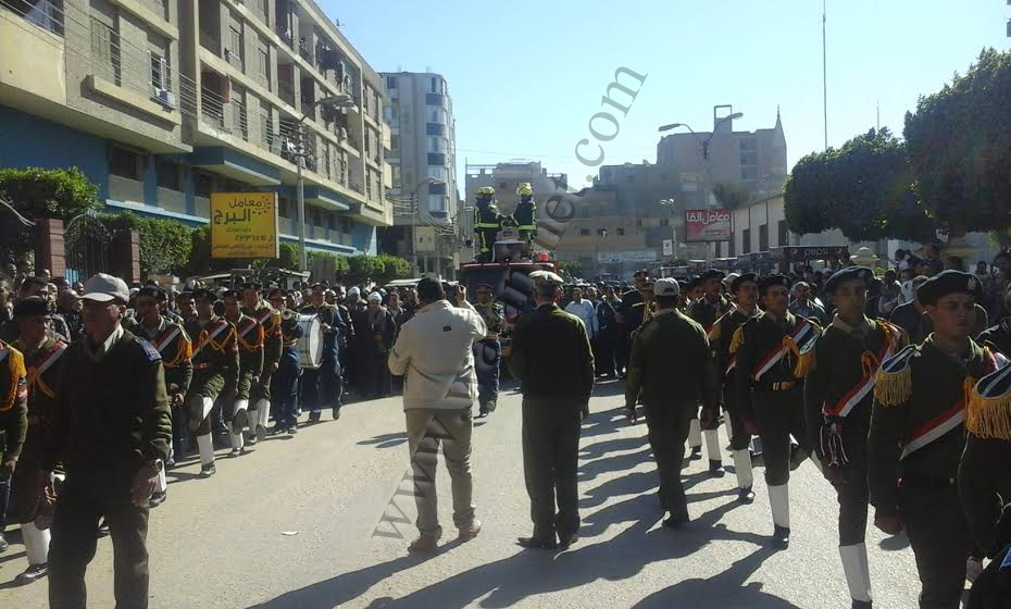 جنازة عسكرية مهيبة لشهيد الأمن الوطني ببني سويف