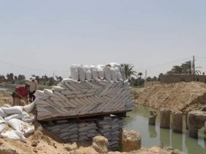 معالجة انهيار الجسر الأيمن لبحر حسن واصف بالقرب من قرية دمشقين بالفيوم1